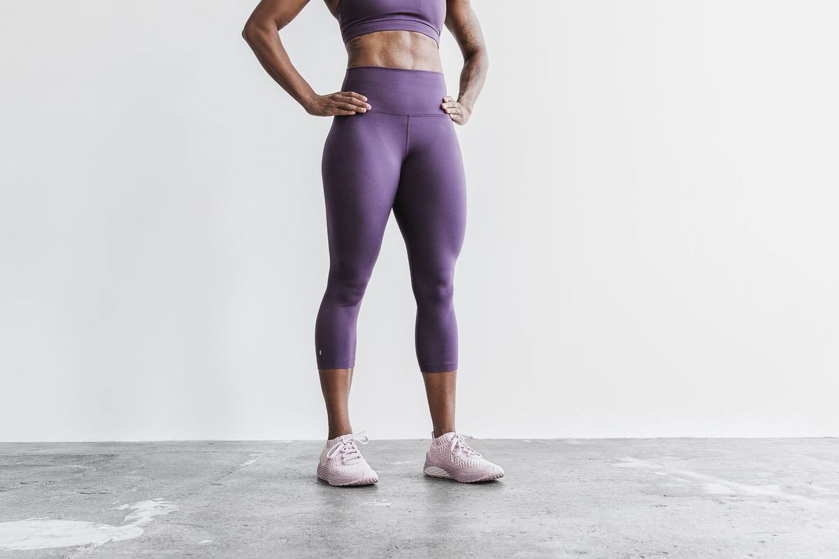 Nobull High-Rise Crop Matte Women's Tights Purple | Australia (TW8612)